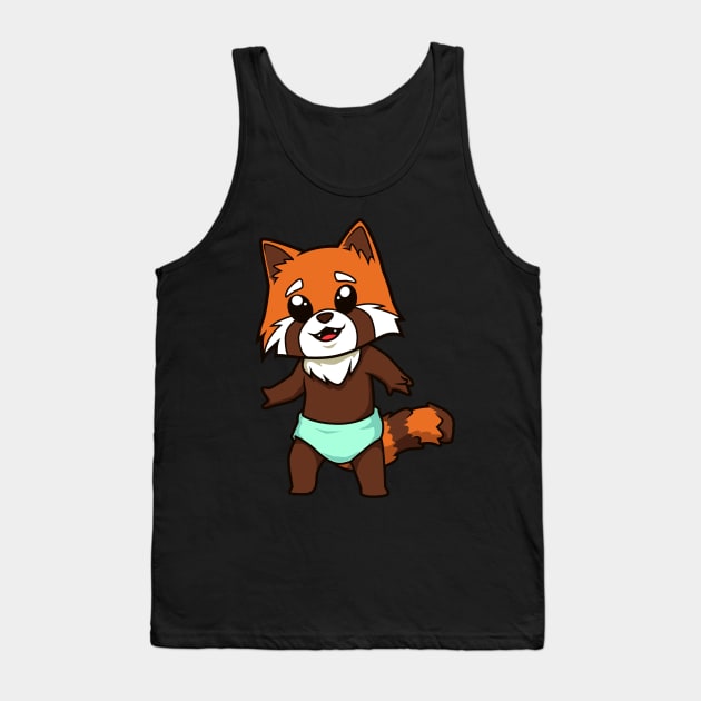 Kawaii Baby Red Panda Tank Top by Modern Medieval Design